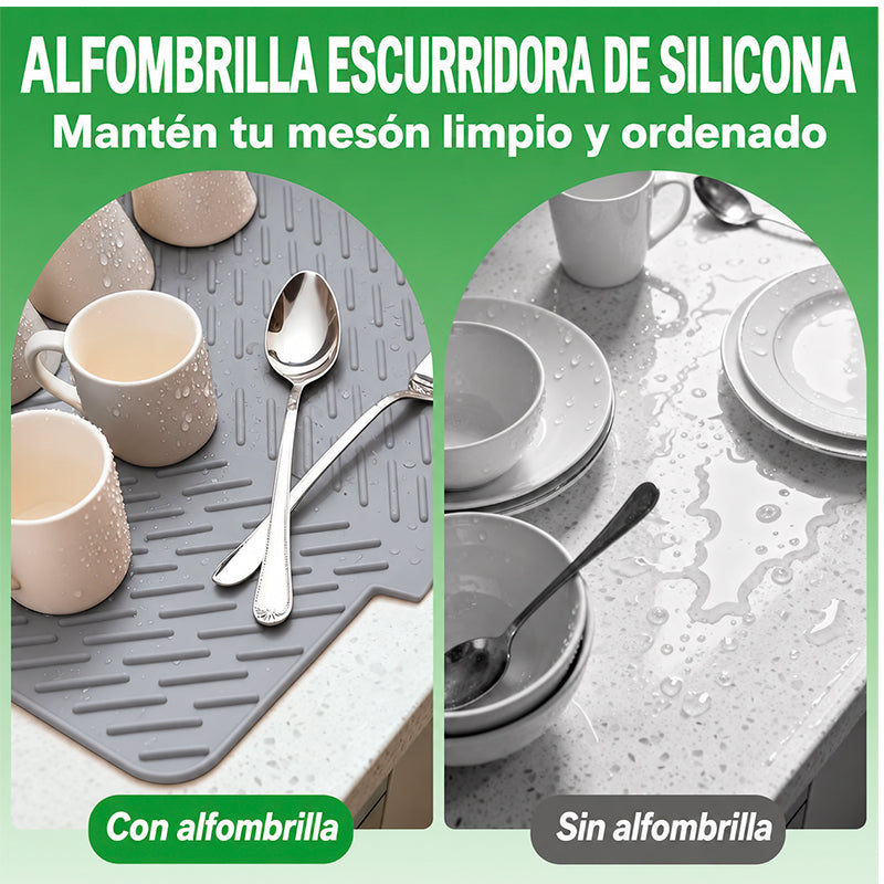 Tapete De Silicona Para Secar Platos Para Encimera De Cocina