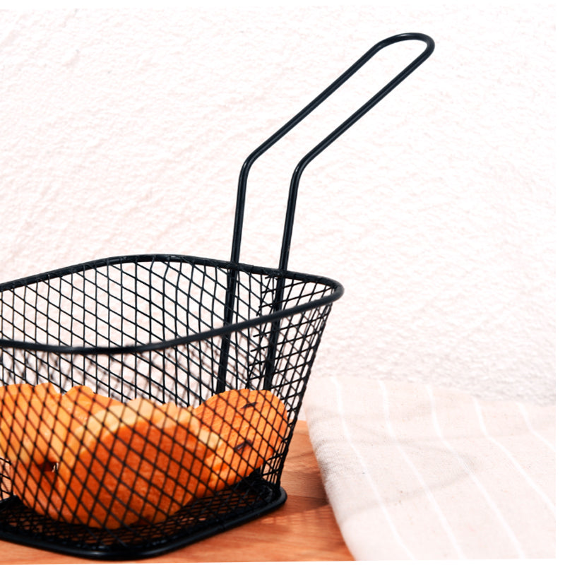 Mini Cesta Cuadrada para Freír Soporte para Papas Fritas de Acero Inoxidable