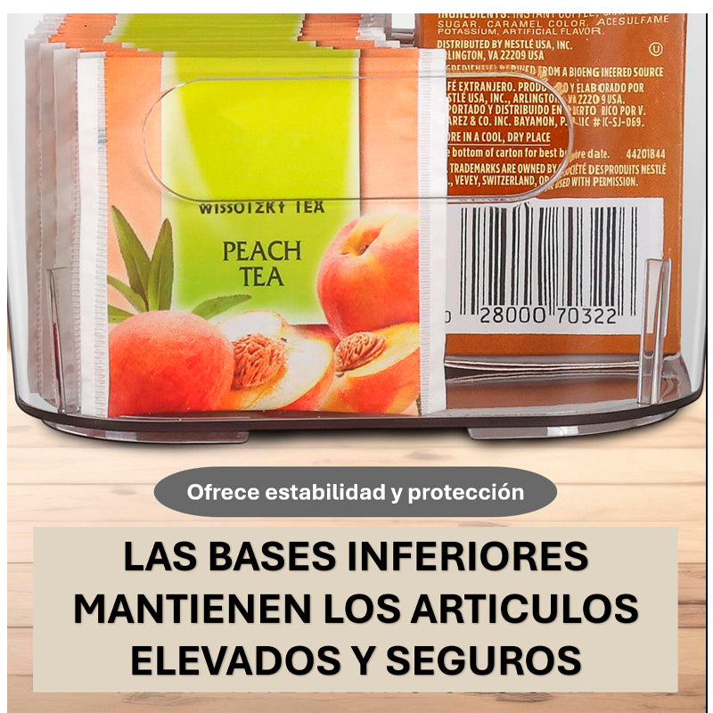 Contenedores de Almacenamiento de Plástico Transparente Organizadores de Despensa y Refrigerador