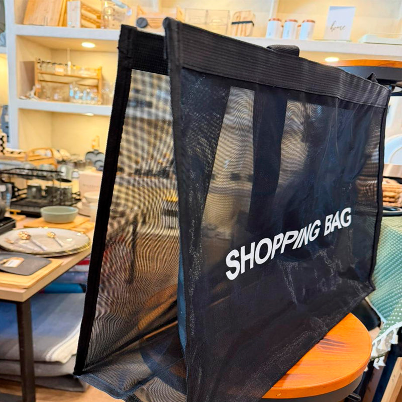 Bolsa de Compras Grande de Malla con Asa Bolsa de Comestibles Reutilizable