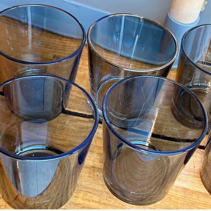 Set 6 Vasos Corto Vidrio Copa 280ml Gris