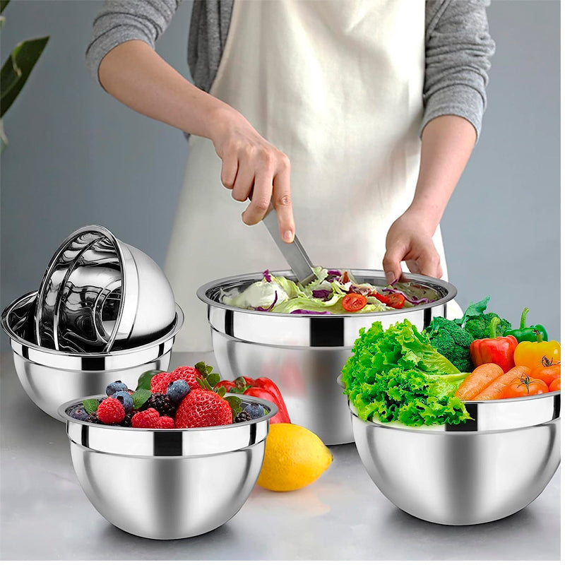 Tazones Bowls Cuencos Acero Inoxidable Reposteria Pocillo Fuente Wakeshome
