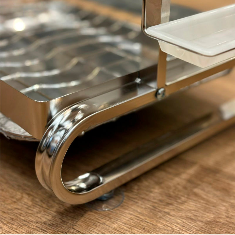 Escurridor De Platos Inoxidable De 2 Niveles Organizador De Cocina con Portaservicio