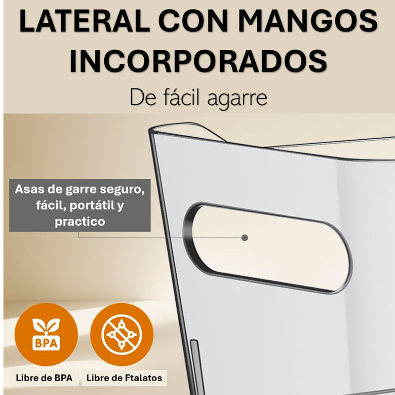 Contenedores de Almacenamiento de Plástico Transparente Organizadores de Despensa y Refrigerador