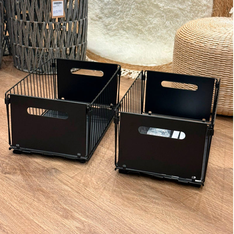 Set 2 Organizador Cocina Bajo Mesada Canasto Extraible Acero Inox