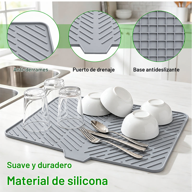 Tapete De Silicona Para Secar Platos Para Encimera De Cocina