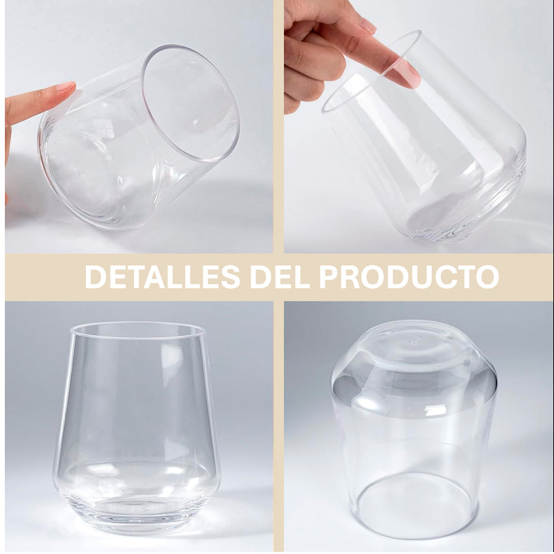 Set De 6 Vasos Altos Para Whisky Manhattan Vaso De Vidrio Transparente