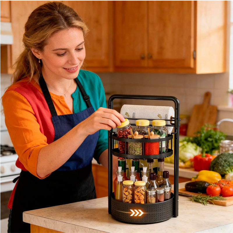 Organizador Giratorio 360° Estante de Cocina para Especias con Portanova