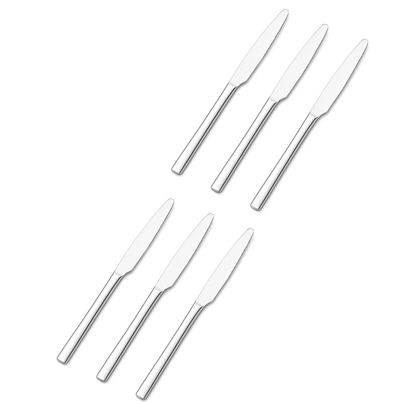 Set De Cubiertos De Lujo 6 Piezas Cuchilleria Plateado Tenedor Cuchara