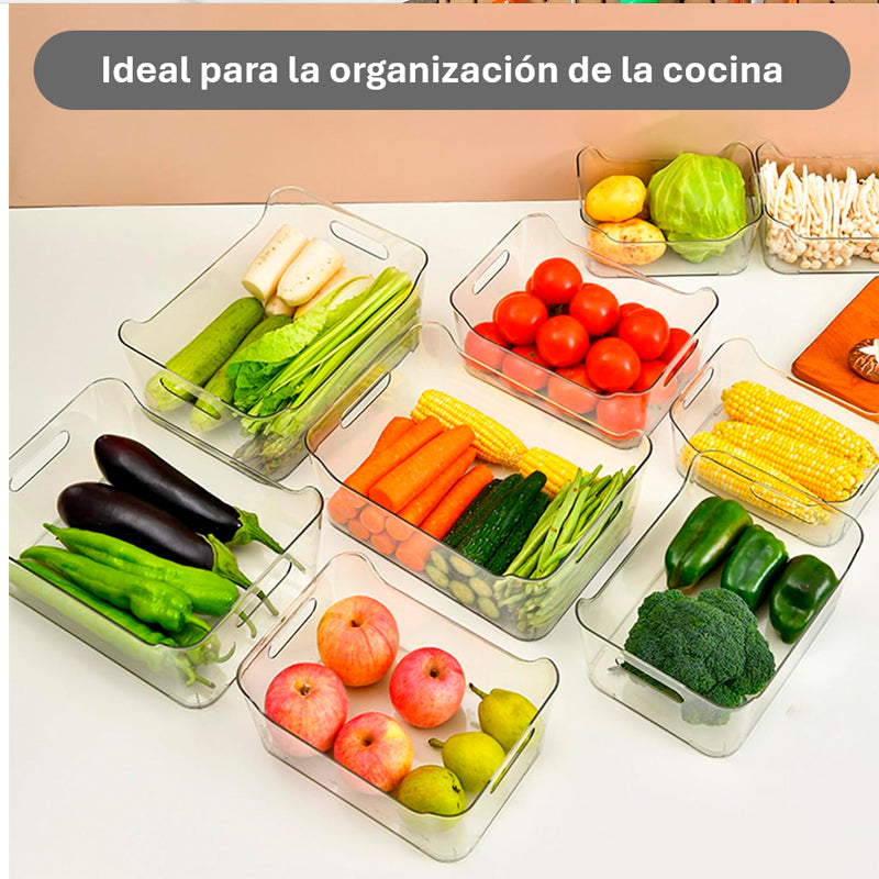 Contenedores de Almacenamiento de Plástico Transparente Organizadores de Despensa y Refrigerador