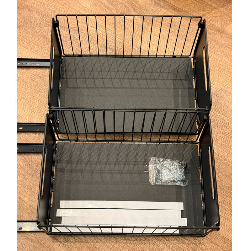 Set 2 Organizador Cocina Bajo Mesada Canasto Extraible Acero Inox