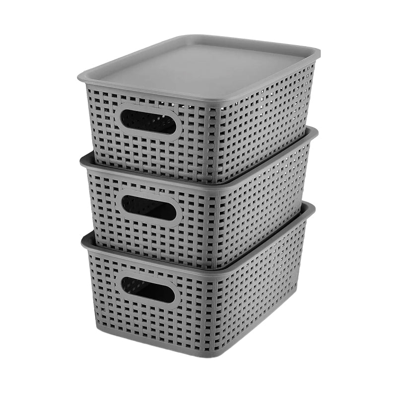 Caja Organizadora Ratán 6 Lt. Color Gris Canasto Cocina