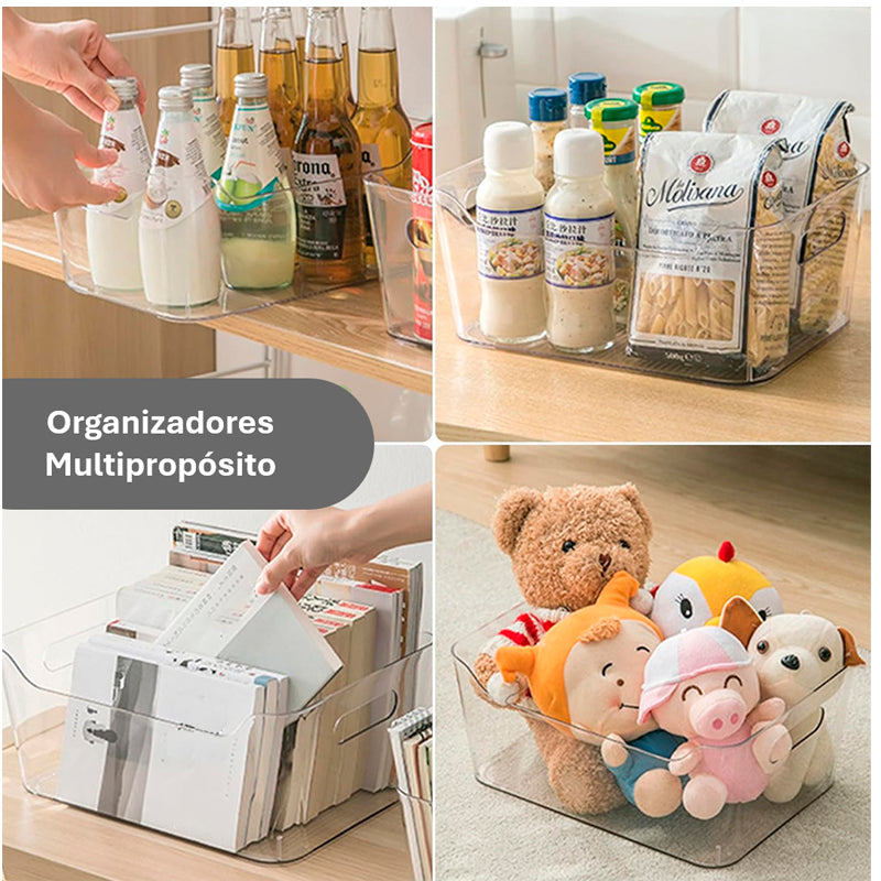 Contenedores de Almacenamiento de Plástico Transparente Organizadores de Despensa y Refrigerador