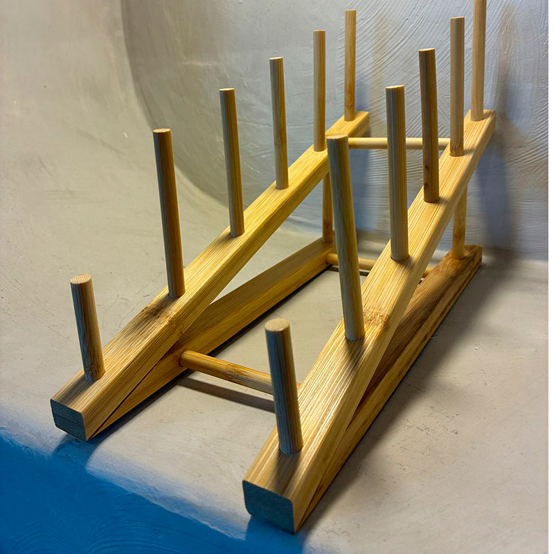 Soporte Inclinado Para Platos Y Tapas De Madera Organizador De Cocina 1255