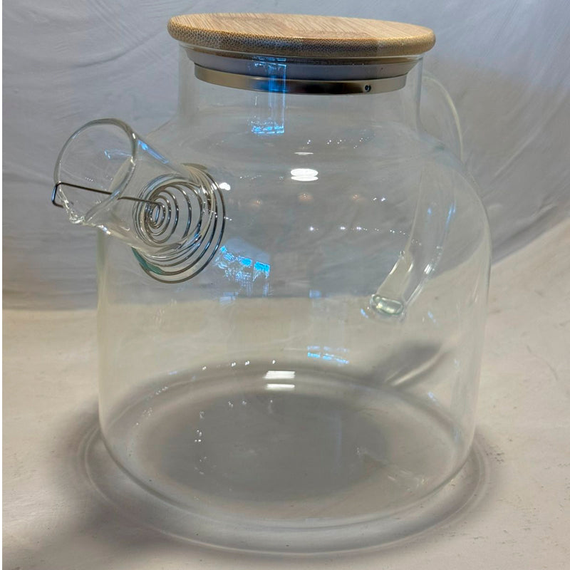Tetera Vidrio Con Tapa De Bambú Infusión Té