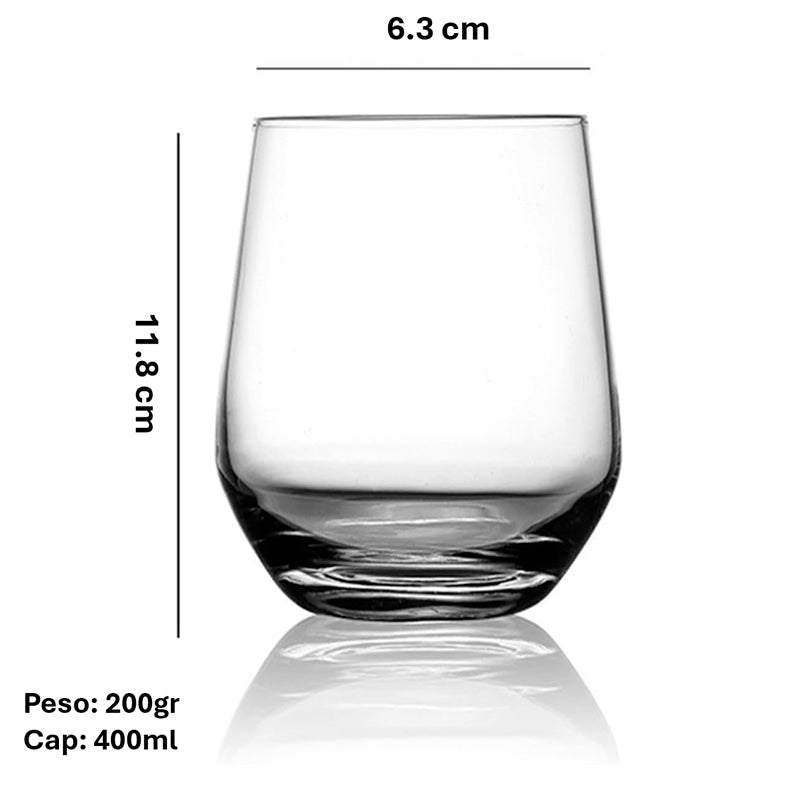 Set De 6 Vasos Altos Para Whisky Manhattan Vaso De Vidrio Transparente