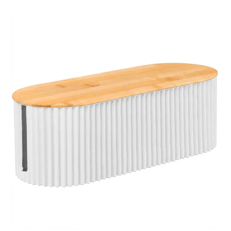 Caja Organizadora De Almacenamiento De Cables Soporte Con Tapa de Bambu