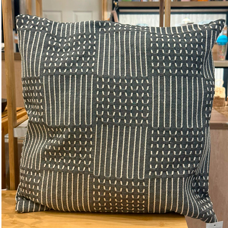 Funda De Cojin Boho Tejida Funda De Almohada De Sofa 45x45cm Gris