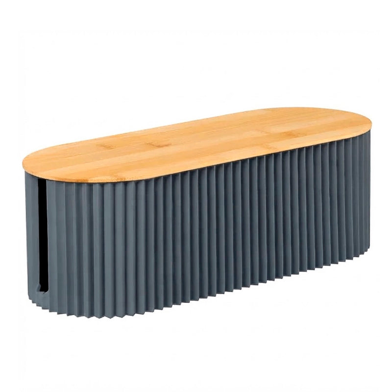 Caja Organizadora De Almacenamiento De Cables Soporte Con Tapa de Bambu