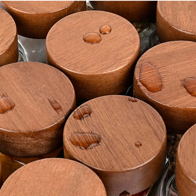 12 Frascos De Especias Con Tapa De Madera Tarros Condimentos