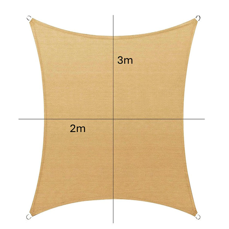 Toldo de Lona Cuadrada Vela para Sombra Parasol Rectangular Permeable