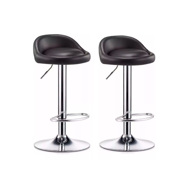 Pack 2 Taburetes Silla Bar Ajustable Giratoria Ecocuero