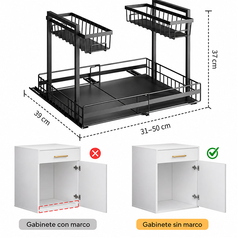 Rack Cocina Debajo Del Fregadero Organizador Expandible 2 Niveles