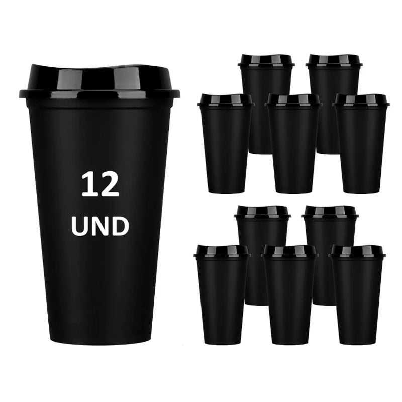 12 Vasos Plasticos Para Mug Tipo Starbucks Taza De Café 25oz