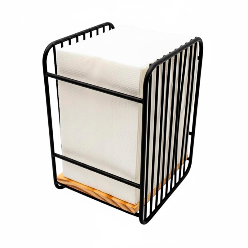 Servilletero De Metal Color Negro Dispensador De Servilletas Negro