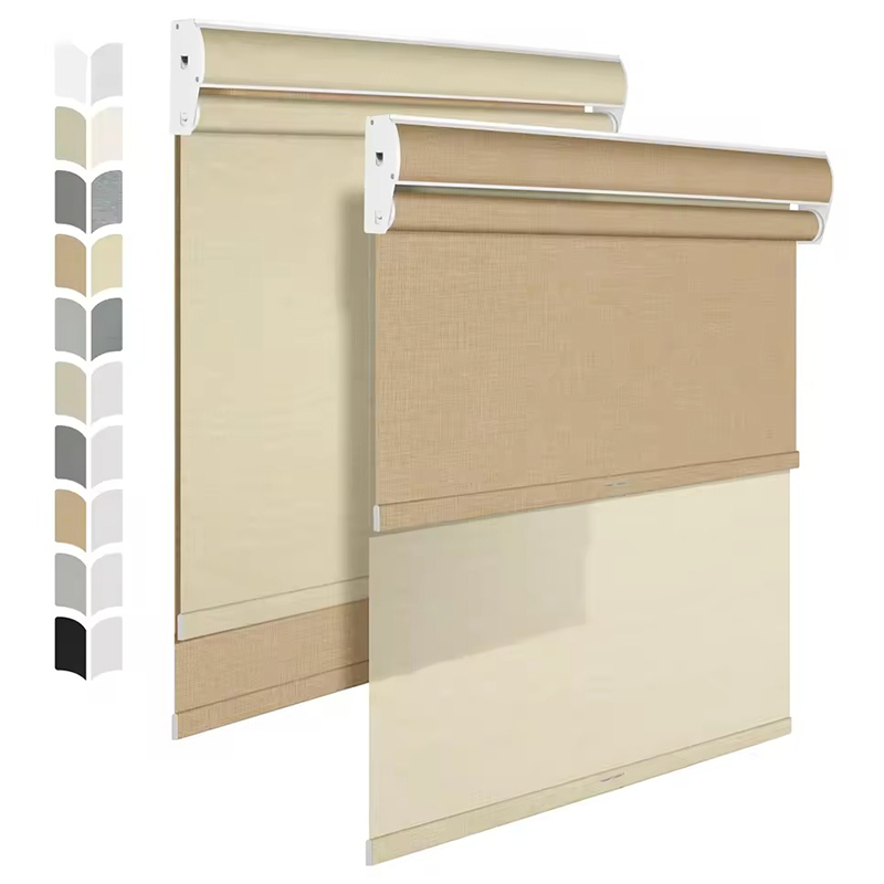 Cortina Roller Blackout 2 Paño 120x200 Doble Con Visillo