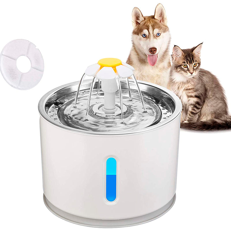 Bebedero para mascotas automático e interactivo Jior Plato Metalico con capacidad de 2.4L color blanco 220V