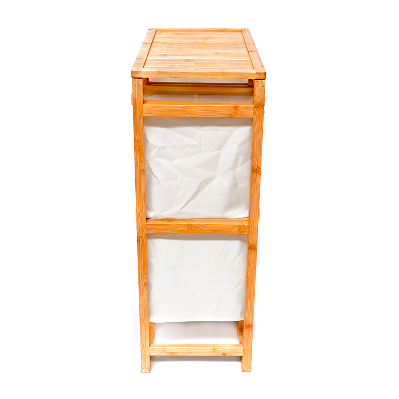 Cesto De Ropa Sucia Armable De Bambú Con Canastos Desplegables Wakeshome
