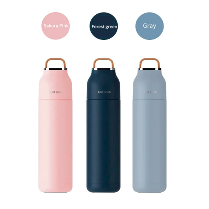 Botella de agua 500ml Termo Portátil Acero Inoxidable Cooler
