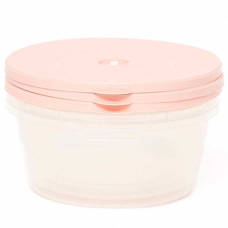 Set 3 Envases De Plastico Redondo Con Tapa Hermetica Mediano 1000ml