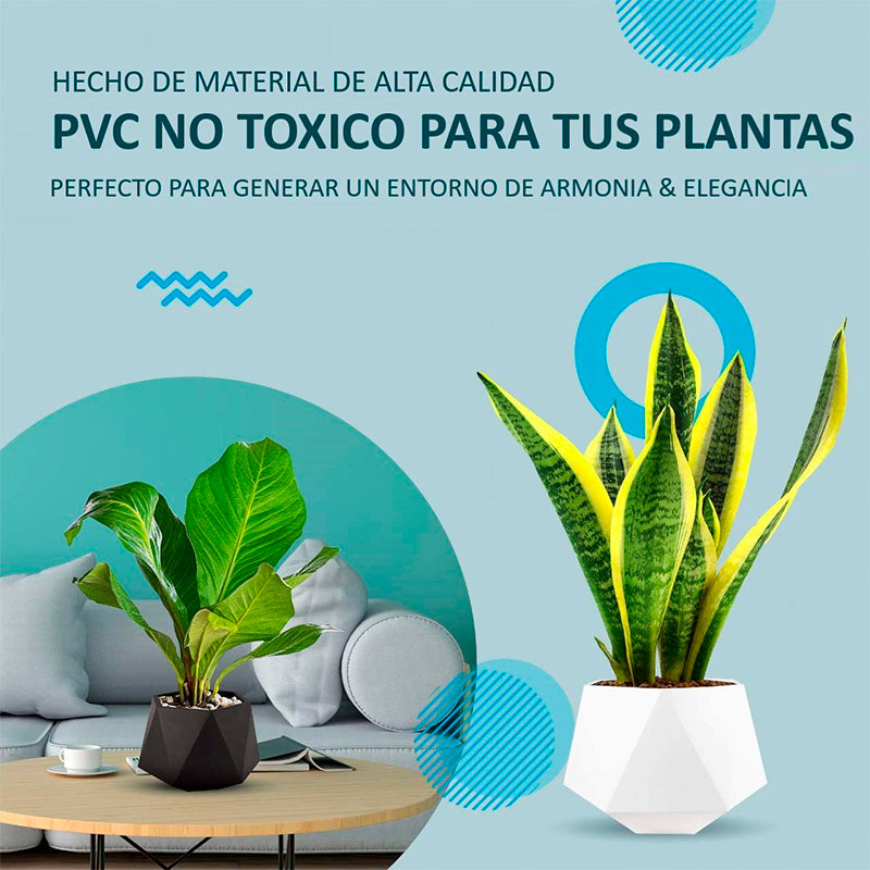 Macetero De Plastico Moderno Wakeshome Ancho 17cm Alto 30cm