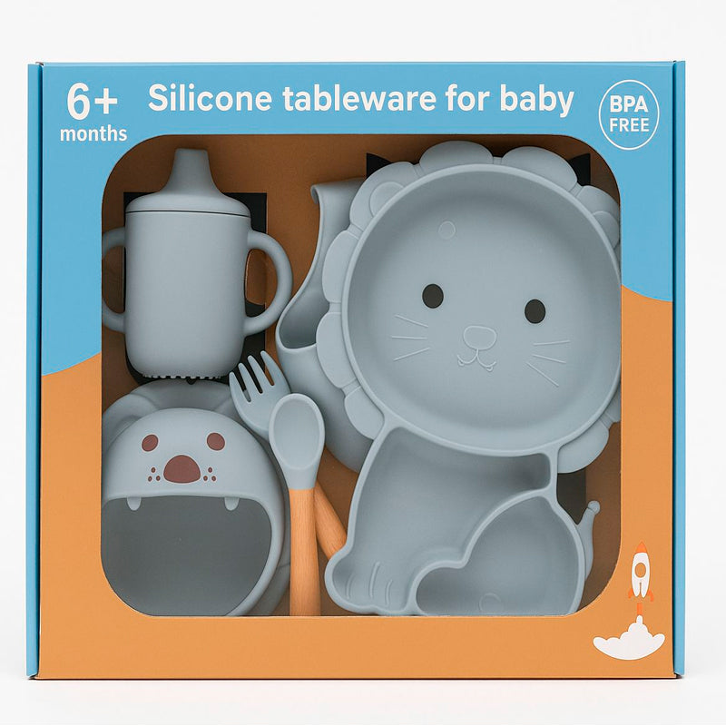 Set De Alimentación Silicona Dividida Con Ventosa Bebés 6pcs