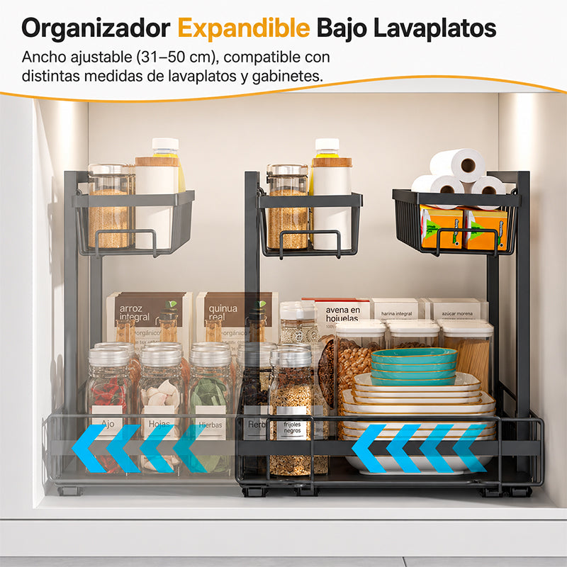 Rack Cocina Debajo Del Fregadero Organizador Expandible 2 Niveles
