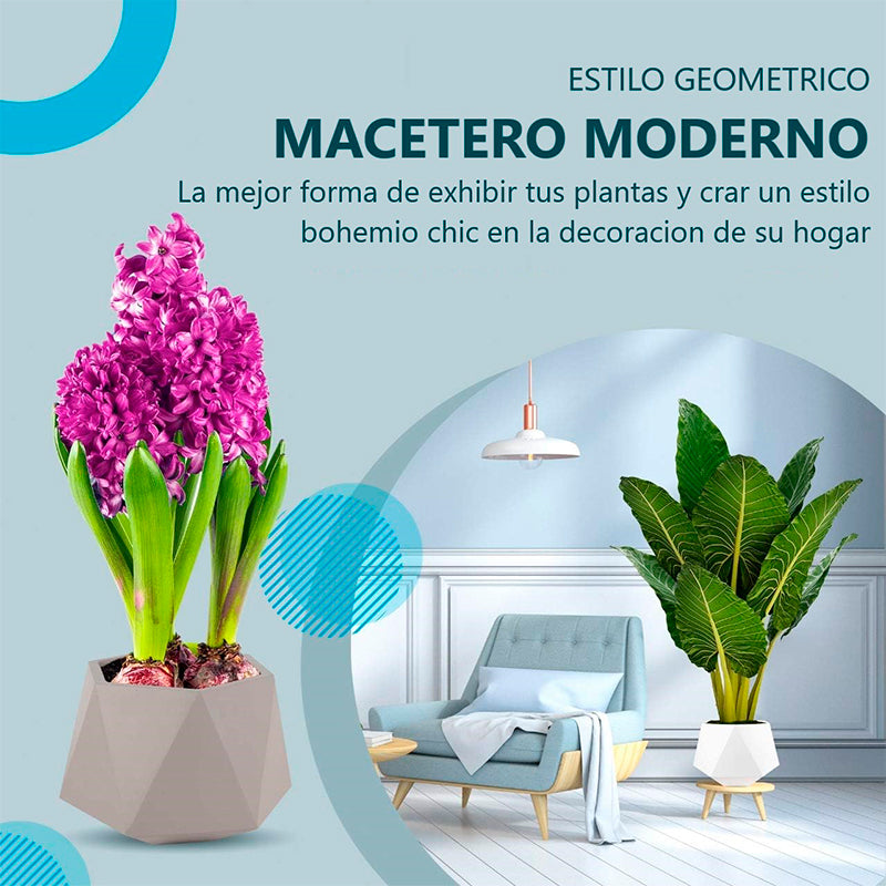 Macetero De Plastico Moderno Wakeshome Ancho 17cm Alto 30cm
