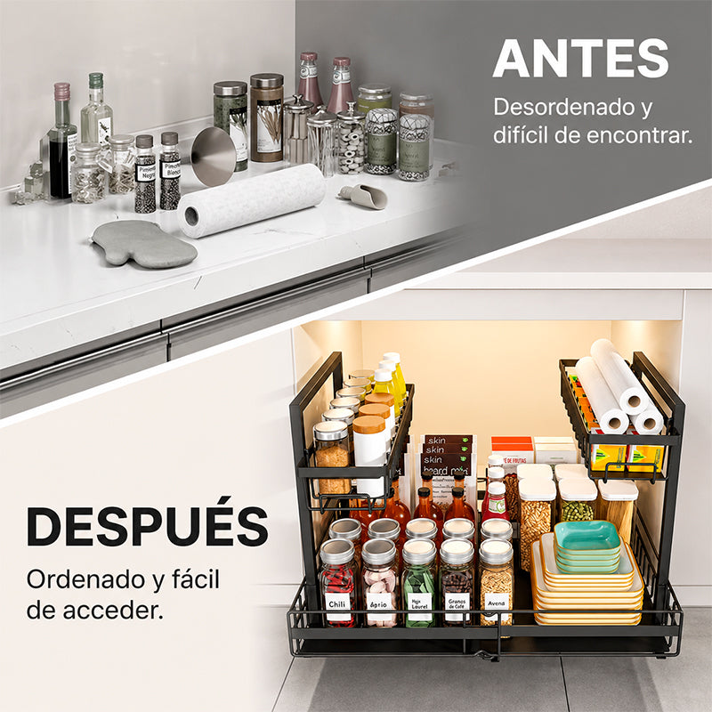 Rack Cocina Debajo Del Fregadero Organizador Expandible 2 Niveles