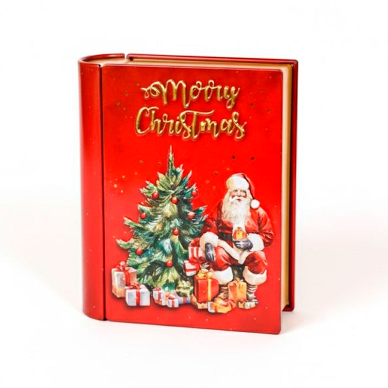 Caja Sorpresa Navideña Libro Decorativo De Metal