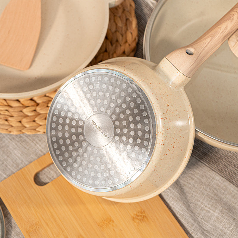 Bateria Cocina 9pzs Antiadherente Granito Profesional Ollas