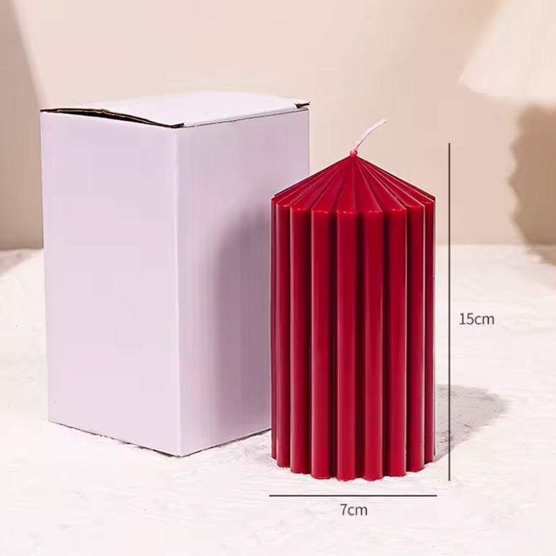Vela de Cera de Soja Perfumada Aroma Bosque Roja Cilíndrica