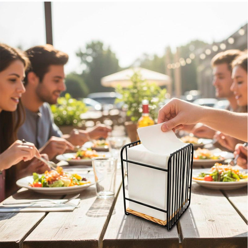 Servilletero De Metal Color Negro Dispensador De Servilletas Negro