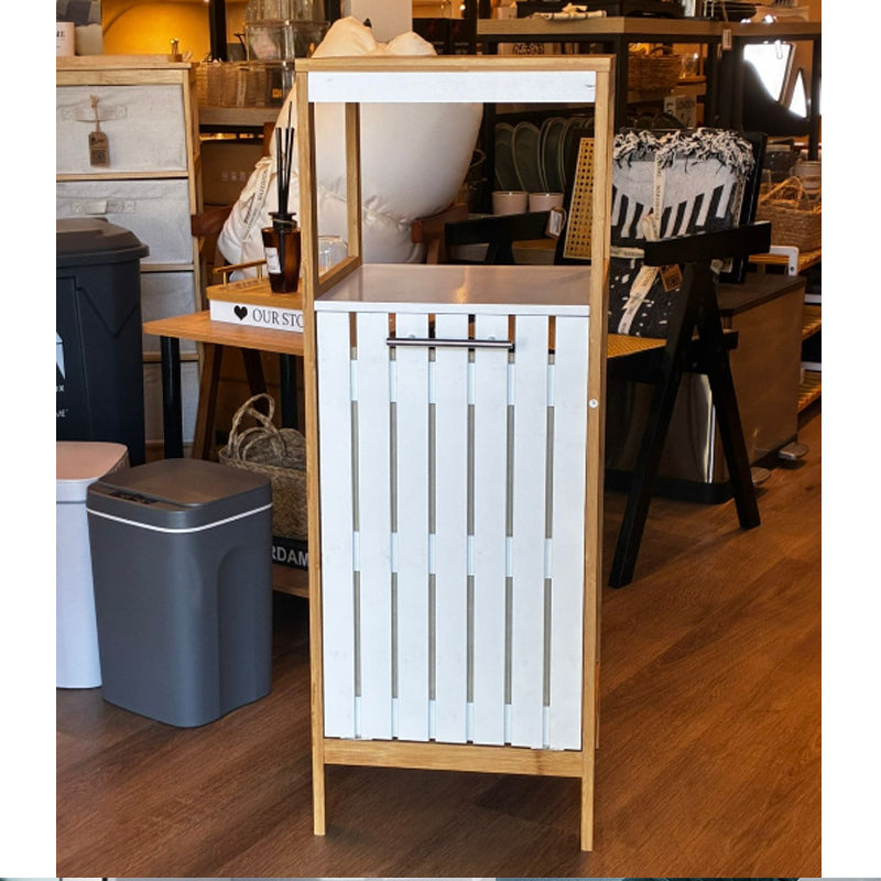 Estante De Baño De Bambú Cesto Ropa Estante Para Lavanderia Blanco | 925