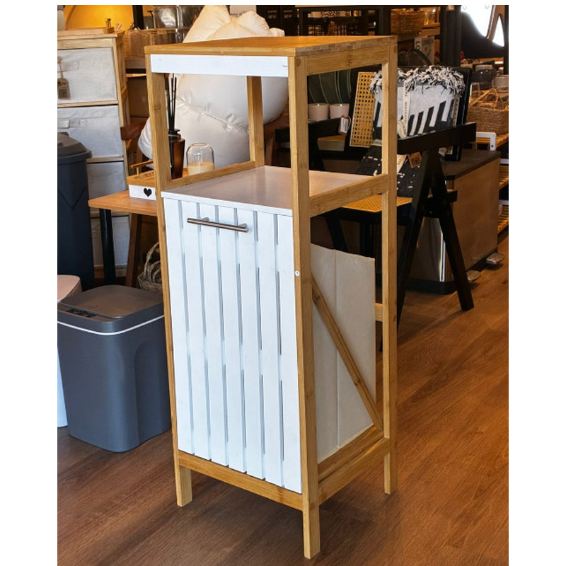Estante De Baño De Bambú Cesto Ropa Estante Para Lavanderia Blanco | 925
