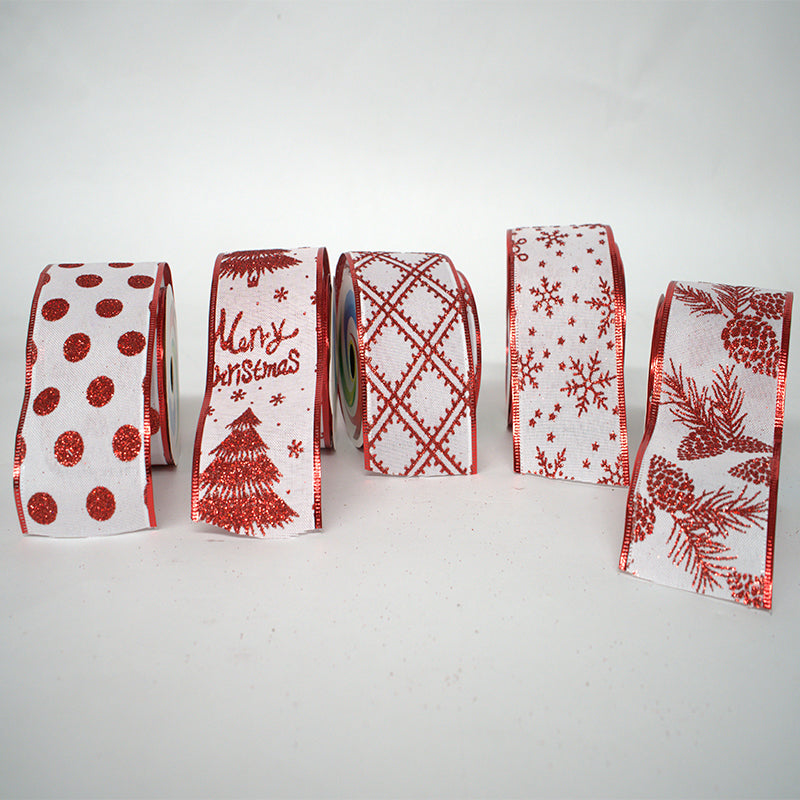Pack 12 Mallas Navidad Cinta Decorativa Dearbol 6,3cm*2,7mts Multicolor Geometrico