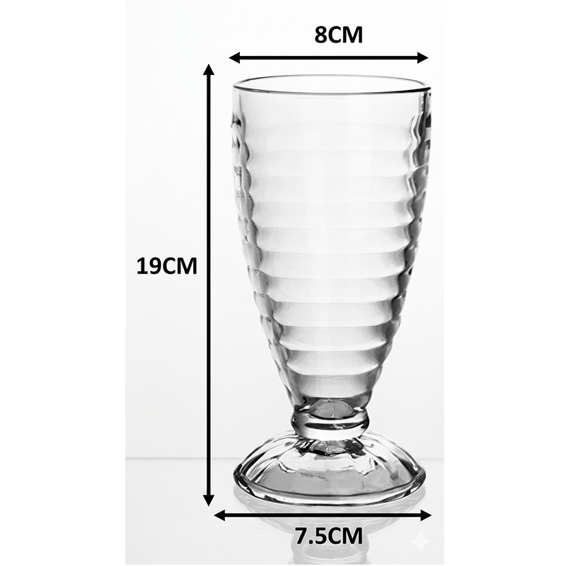 Juego 6 Copas para Malteada Batido Copa Helado Vintage 370ml