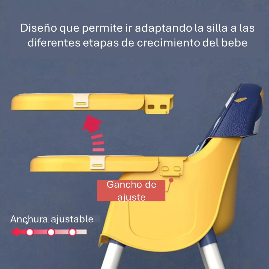 Silla Para Bebes 2 en 1 Altura Ajustable Silla Comedor Infantil