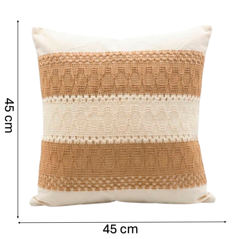 Funda de Cojín Boho Tejida Funda Almohadon Sofa 45x45cm