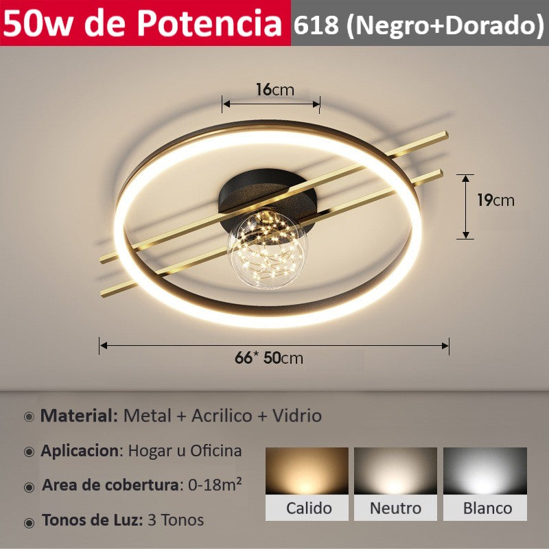 Lampara De Techo Moderna Para Hogar U Oficina Luz Blanca, Luz Neutra & Luz Calidad Luz Led 618 Wakeshome
